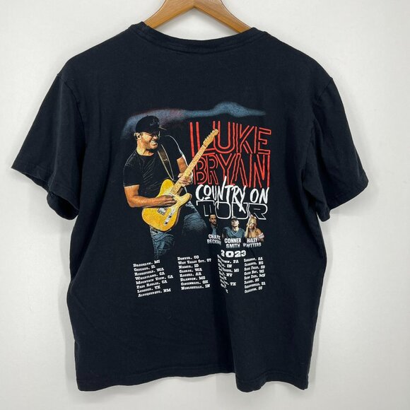 Luke Bryan Tops - Luke Bryan T-Shirt‎ Women's Size L Black Country On Tour 2023 Music Festival
